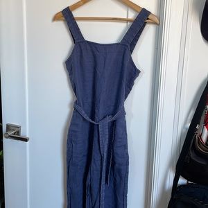 Everlane Navy Linen Jumpsuit